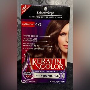 Schwarzkopf Keratin Permanent Hair Dye Color Cream: 4.0 Cappuccino